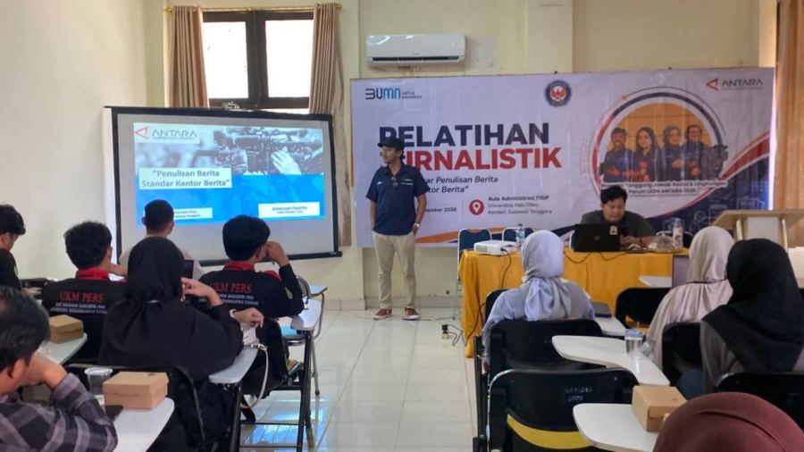 Persiapkan Regenerasi Jurnalis, LKBN ANTARA Sultra Bekali Mahasiswa UHO | LPP RRI