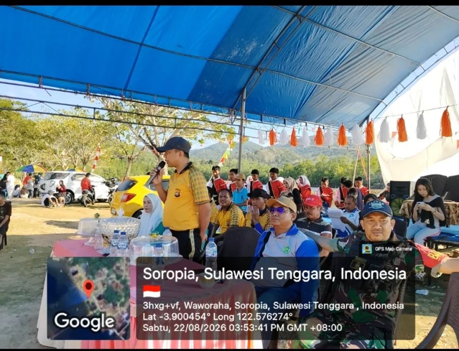 Kapolsek Soropia Hadiri Pembukaan Olahraga dan Lomba Kebersihan Desa Waworaha | LPP RRI