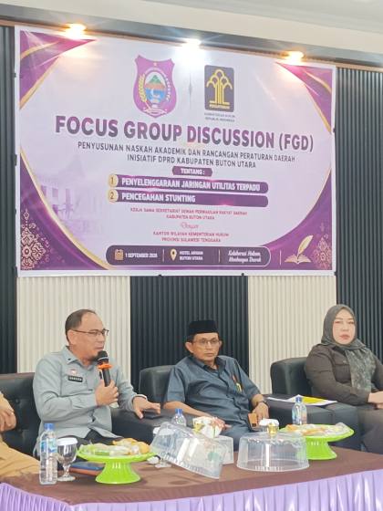 Kemenkum Sultra Hadiri Pembukaan FGD Penyusunan NA Raperda Inisiatif DPRD Butur | LPP RRI